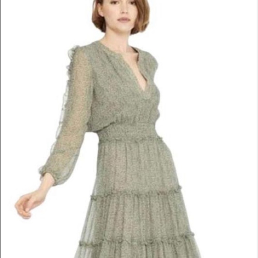 Misa Los Angeles Hadeya chiffon dress small maxi dress green